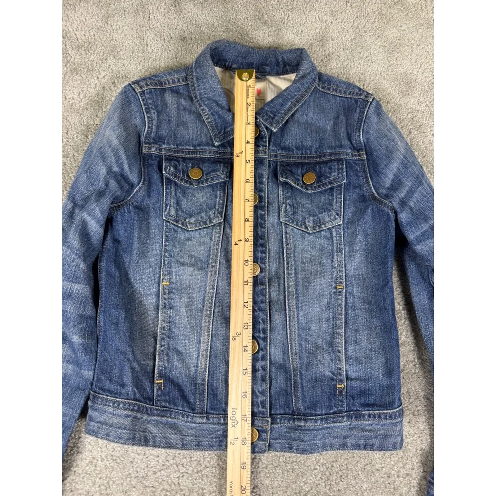 Crewcuts J.Crew Girls Denim Jacket Size 12 Medium Wash Blue Trucker Jean Jacket